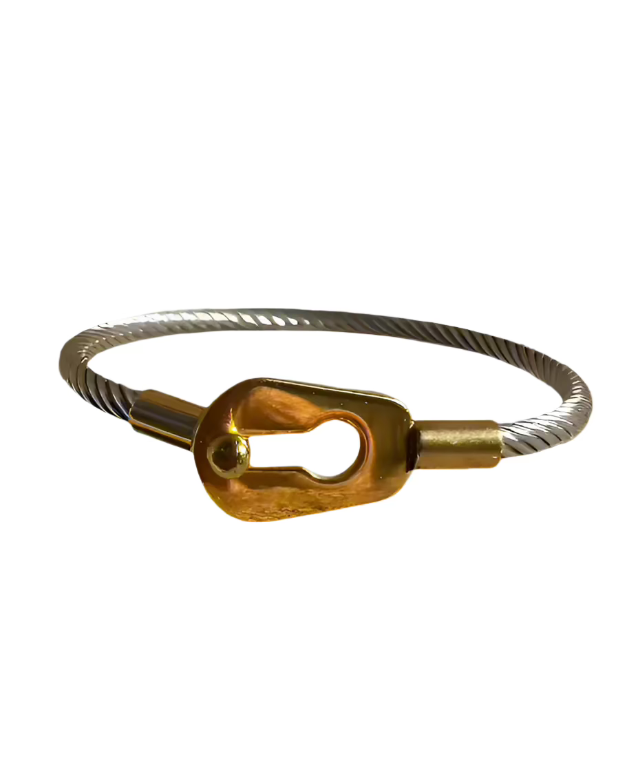 Keyhole Mixed Metal Bangle - Bex and Laine